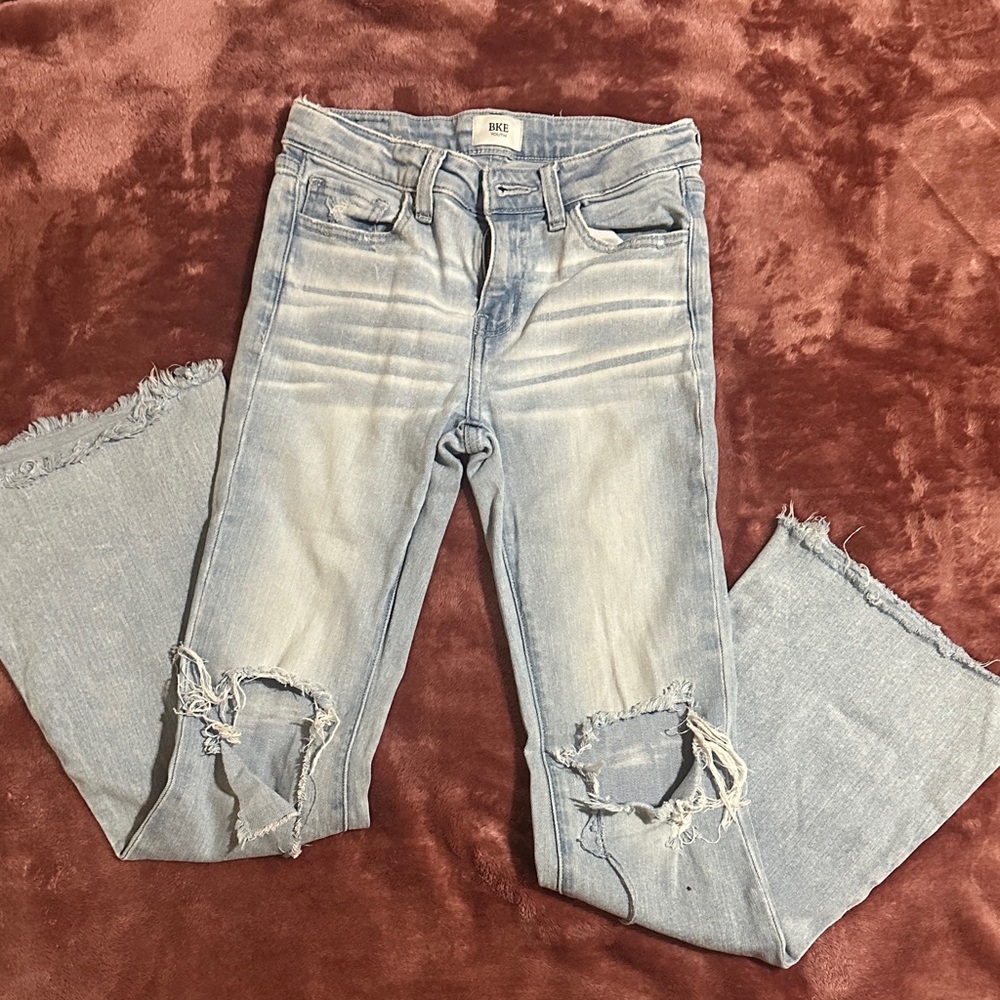 BKE Faded Blue Ripped Kids Jeans